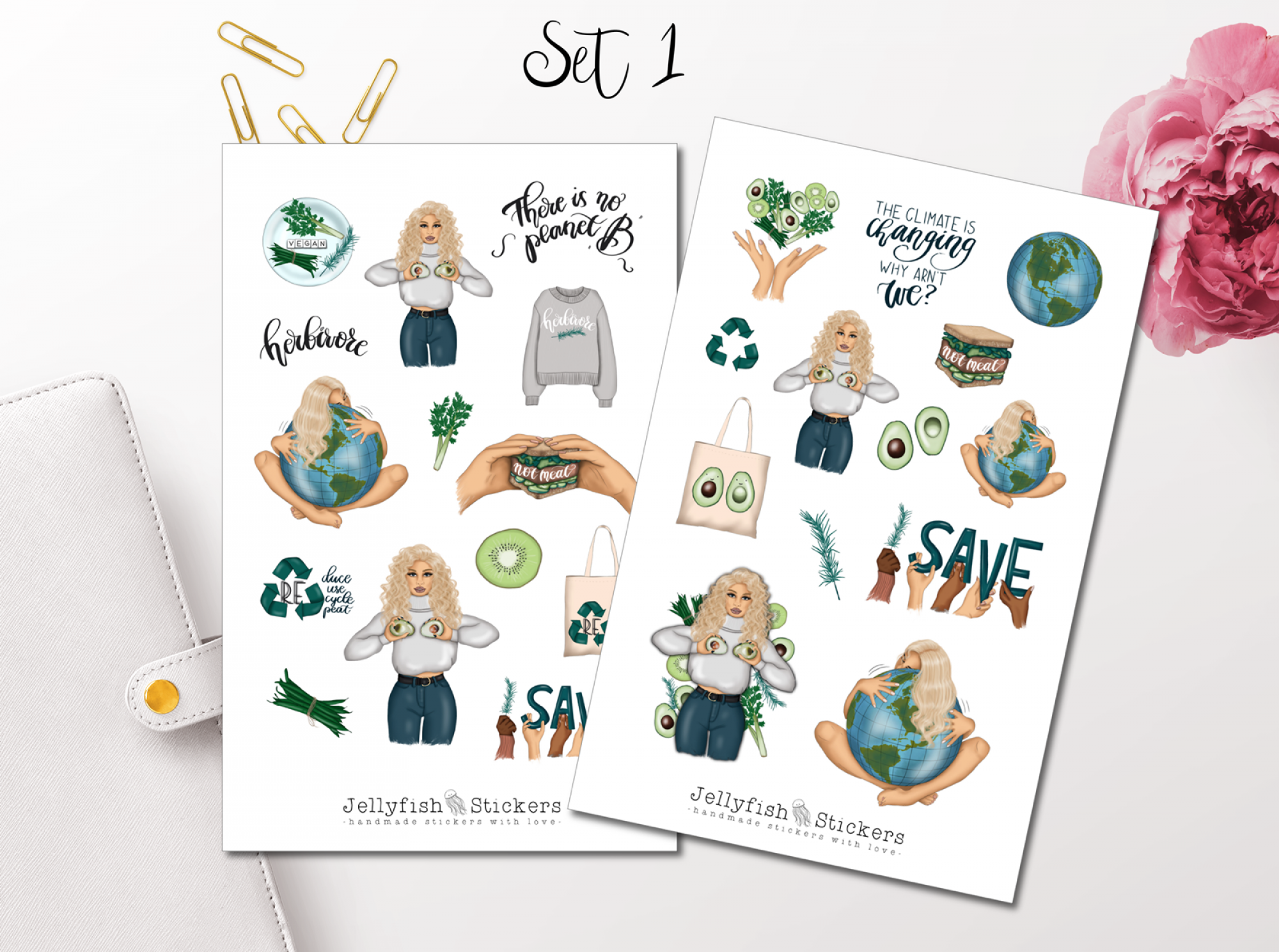 Girl Earth Sticker Set